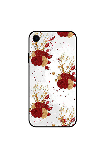 Covernex غطاء حماية iPhone XR بزهور حمراء وذهبية