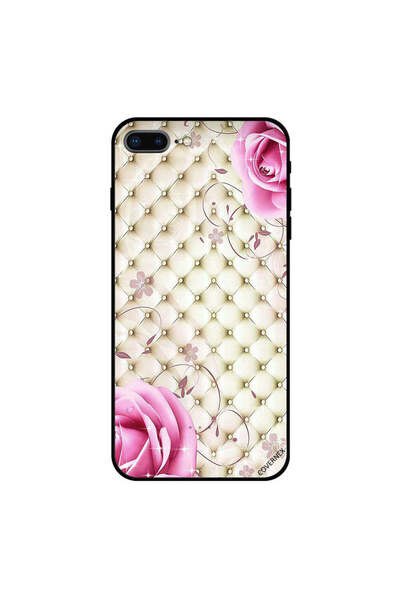 Covernex غطاء حماية لجهاز iPhone 7 Plus من القماش الكلاسيكي والورود الوردية