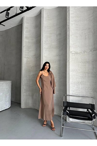 Ekim Store Askılı Elbiseli Gömlekli Takım