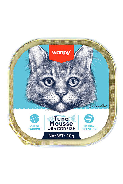 Wanpy TOM&JERRYPETSHOP-Wanpy Kedi Konserve Ezme 40g Karışık Alutray Yaş Mama 5 Adet Mix