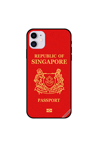 Covernex غطاء حماية لجهاز iPhone 11 بشعار جواز سفر سنغافورة