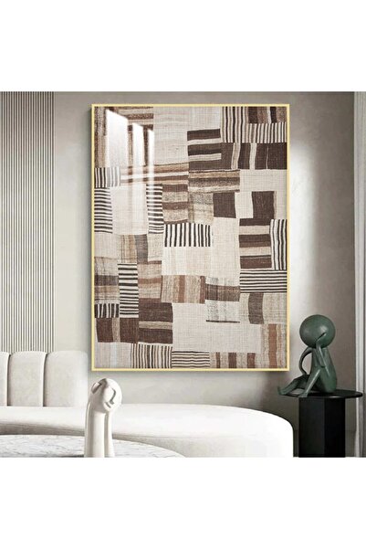 SND لوحة جدارية خشبية بتصميم الفن البوهيمي مع برواز ذهبي و طبقة من الاكرليك الشفاف