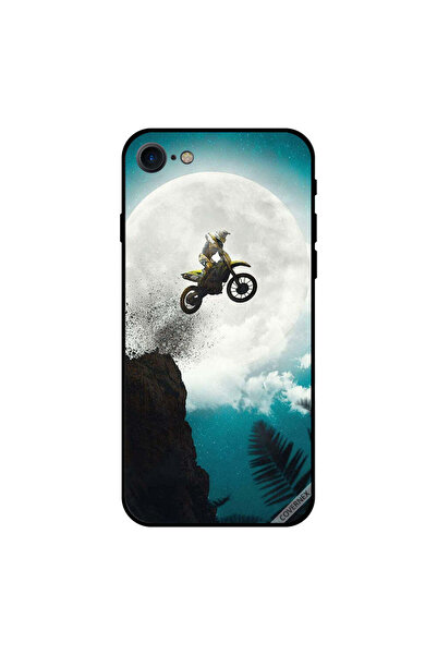 Covernex غطاء حماية لجهاز iPhone 8 بتصميم "رحلة إلى القمر على دراجة"