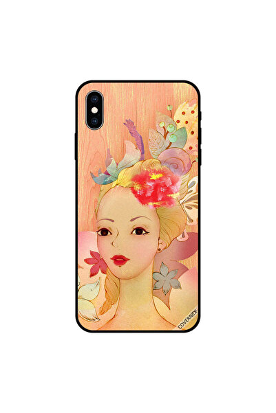 Covernex غطاء حماية لهاتف iPhone XS MAX بتصميم فتاة باللون الخوخي