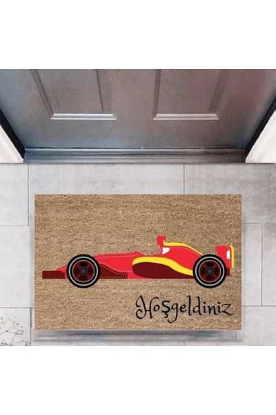Mu Art Ahşap Door Mat Decorative Digital Print Cars P-2692