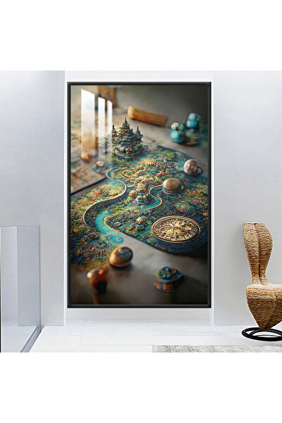 Marktna لوحة جدارية خشبية فاخرة مع برواز فضي و طبقة من الاكرليك الشفاف