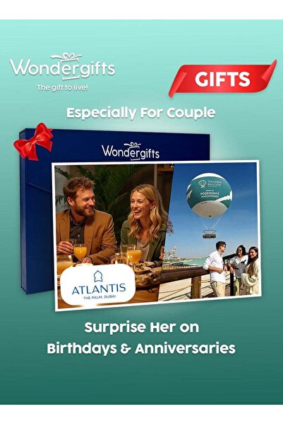 Wondergifts رحلة منطاد الهواء الساخن + عشاء لشخصين في أتلانتس النخلة | هدية ر...