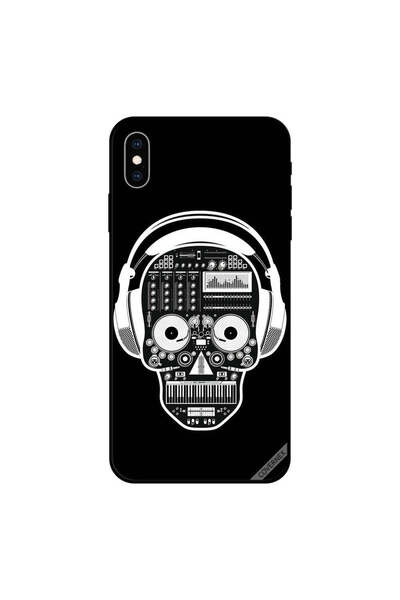 Covernex غطاء حماية iPhone X بطبعة جمجمة موسيقية باللونين الأبيض والأسود