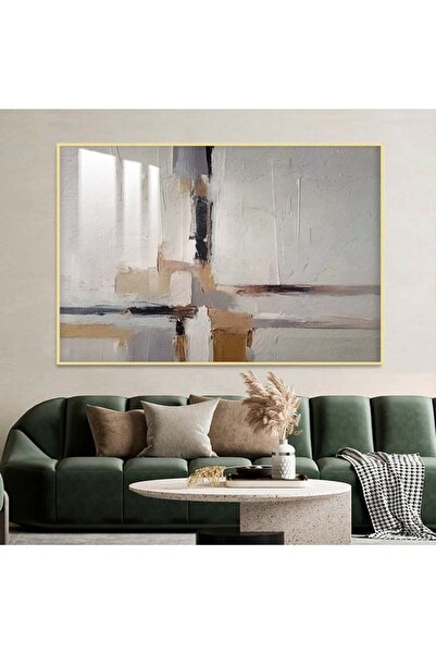 SND لوحة جدارية خشبية فاخرة بتصميم الفن التشكيلي مع برواز ذهبي و طبقة من الاك...