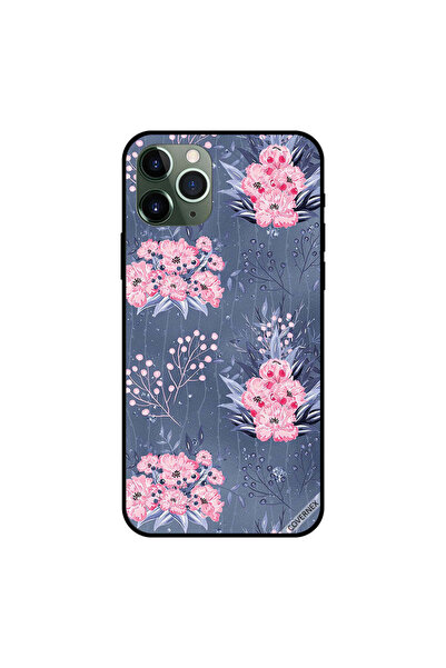 Covernex غطاء حماية لجهاز iPhone 11 Pro بنقشة زهور وردية رمادية داكنة