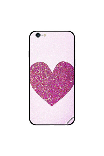 Covernex غطاء حماية لجهاز iPhone 6s Plus بتصميم قلب لامع وردي داكن