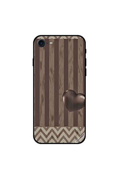 Covernex غطاء حماية لجهاز iPhone 8 بنقشة قلوب وخطوط بنية اللون