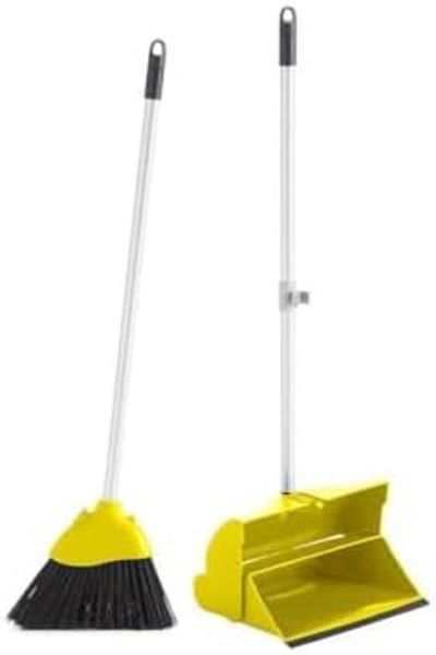 AKC GROUP AKC Long Handle Broom and Dustpan Set – Foldable Upright Design, Lightweight & Sturdy – Standing