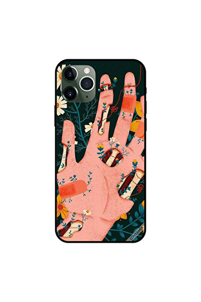 Covernex غطاء حماية لجهاز iPhone 11 Pro Max بتصميم فن اليد والزهرة
