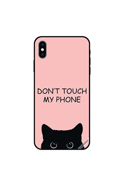 Covernex غطاء حماية لجهاز iPhone XS MAX - لا تلمس هاتفي - قطة سوداء