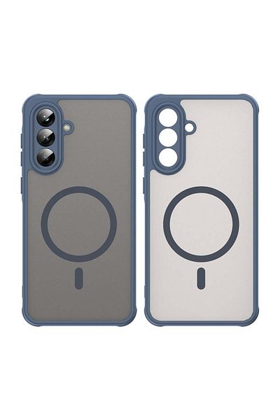 SKYDDAR INNOVATION Husă pentru Samsung Galaxy A56 5G, HaloFrost MagSafe II, antișoc, set autocolante, albastru marin