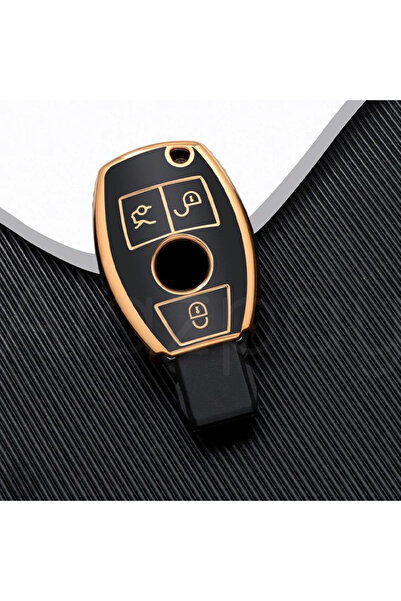 Alazpay Θήκη κλειδιού από χρυσό TPU για Mercedes Σειρά A B C E S G, GL GLA GL...