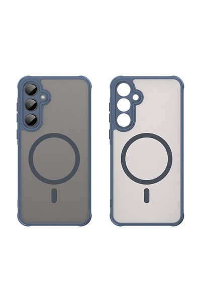SKYDDAR INNOVATION Husă pentru Samsung Galaxy A55 5G, HaloFrost MagSafe II, Antișoc, set cu autocolant, Bluemarine