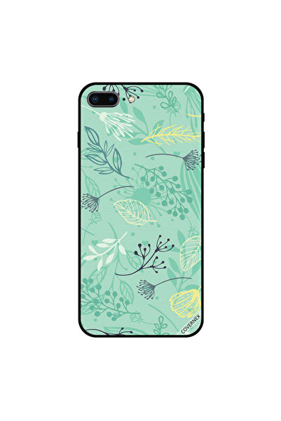 Covernex غطاء حماية لجهاز iPhone 7 Plus بنقشة زهور باللون الأخضر البحري