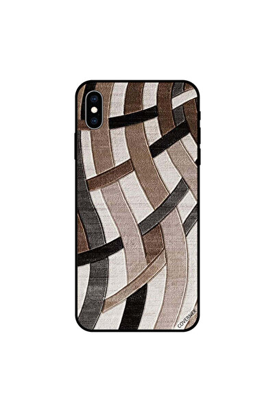 Covernex غطاء حماية لجهاز iPhone XS MAX بنقشة خطوط منحنية باللونين البني والأسود