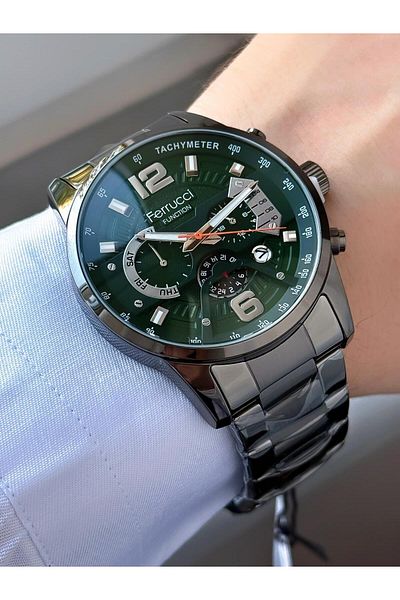 Ferrucci Men's Functions Active Metal Cord Wrist Watch