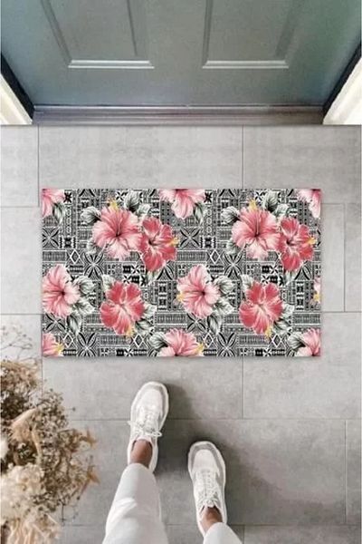 BEFTO HOME Digital Lily Pink Door Mat - Outdoor K-3059