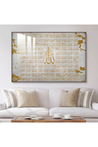 SND لوحة جدارية خشبية فاخرة مع برواز شامبين و طبقة من الاكرليك الشفاف