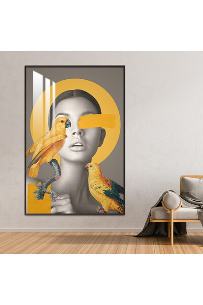 4gdran لوحة جدارية خشبية فاخرة مع برواز فضي و طبقة من الاكرليك الشفاف