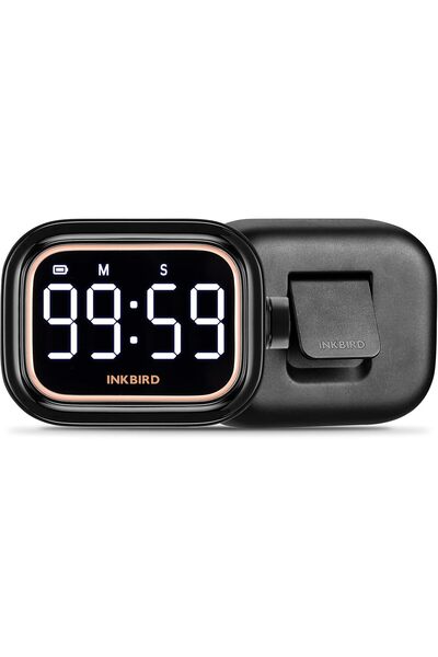 Inkbird مؤقت مطبخ رقمي IDT-02، عد تنازلي/تصاعدي LED قابل لإعادة الشحن، 4 مستويات صوت