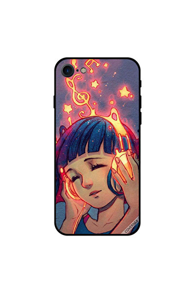 Covernex غطاء حماية لجهاز iPhone 7 بطبعة فتاة صغيرة تستمع إلى الموسيقى