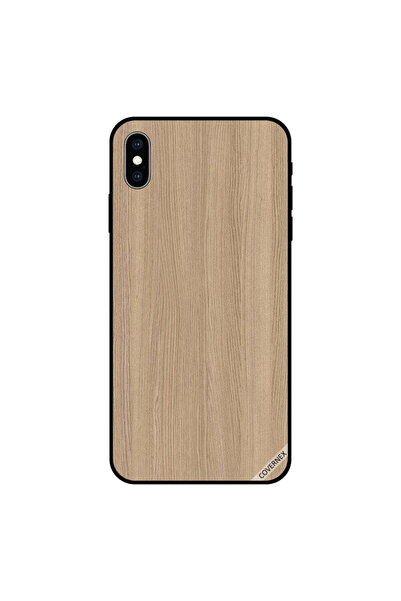 Covernex غطاء حماية لجهاز iPhone XS MAX بني فاتح بنمط خشبي عادي