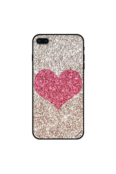 Covernex غطاء حماية لهاتف iPhone 7 Plus بتصميم قلب وردي لامع في المنتصف