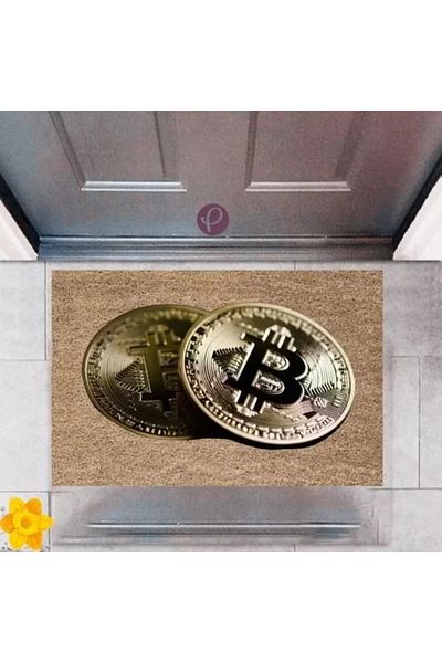 Mu Art Ahşap Door Mat Decorative Digital Printing Bitcoin P-2476