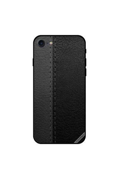 Covernex غطاء حماية لجهاز iPhone 7 بنقشة جلد رمادي أسود