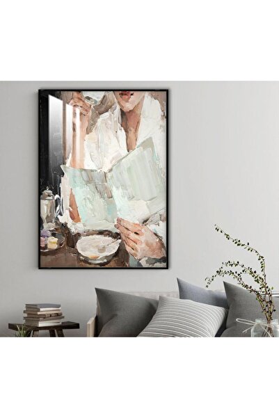 Marktna لوحة جدارية خشبية بتصميم فتاة مع برواز اسود و طبقة من الاكرليك الشفاف