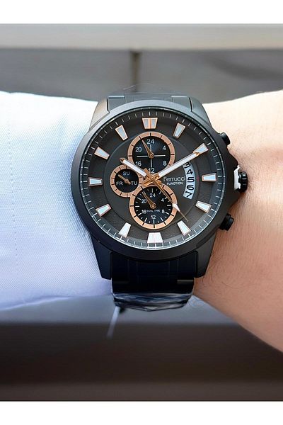 Ferrucci Men's Functions Active Metal Cord Wrist Watch