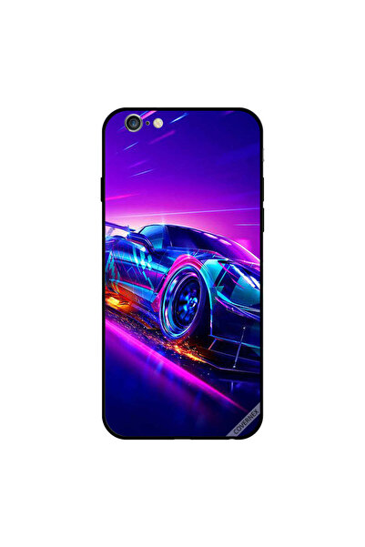 Covernex غطاء حماية لجهاز iPhone 6s بإضاءة سيارة وردية زرقاء