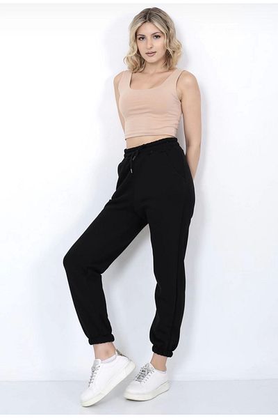 Zerenyus Pantaloni de sport cu trei fire cu ridicare negru