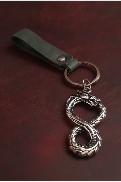 BSN Store Snake Figure Keychain Premium Hand Made Real Leather Keychain
