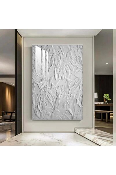 Marktna لوحة جدارية خشبية مطبوعة بتصميم جبسية مع برواز فضي و طبقة من الاكرليك...