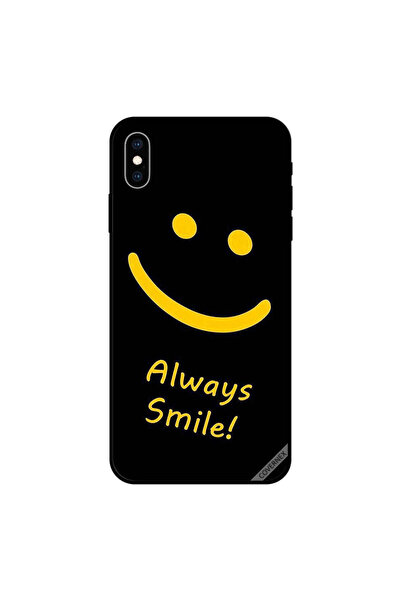 Covernex غطاء حماية لجهاز iPhone XS MAX باللون الأصفر المبتسم دائمًا