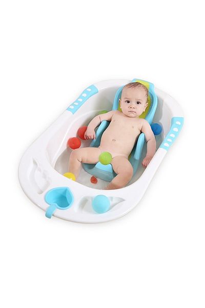 Little Mom Cadita pentru copii, Little Mom, echipata cu manere antiderapante, Dop de scurgere, dimensiune 88 x