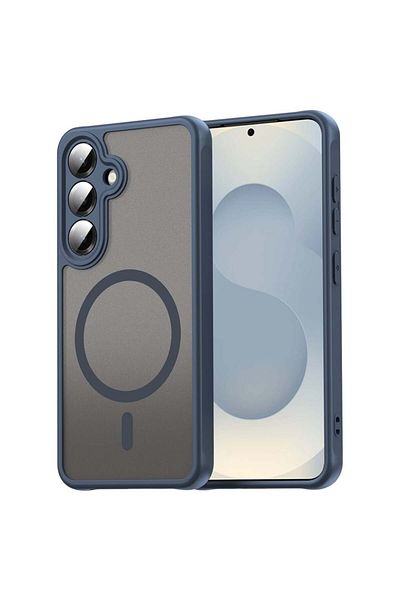 SKYDDAR INNOVATION Husă pentru Samsung Galaxy S24 Plus, HaloFrost MagSafe II, antișoc, set de autocolante, albastru marin