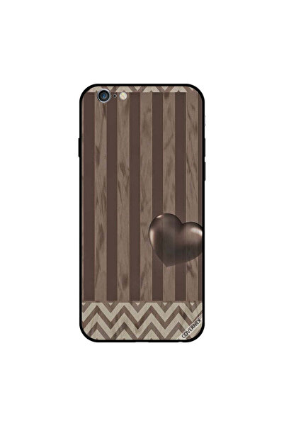 Covernex غطاء حماية لجهاز iPhone 6s Plus بنقشة قلوب وخطوط بنية اللون