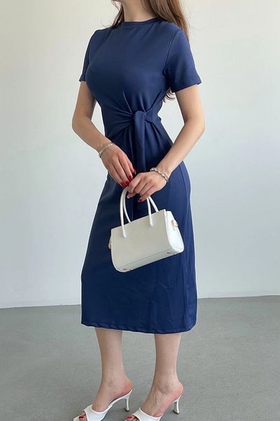 Sorridi Side Tie Crew Neck Modal Dress