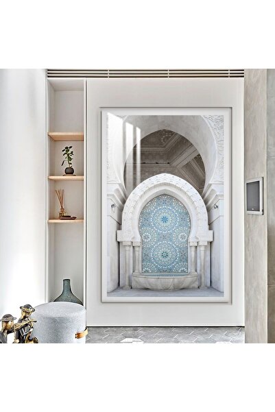 SND لوحة جدارية خشبية فاخرة مع برواز فضي و طبقة من الاكرليك الشفاف