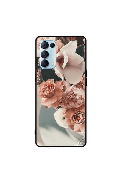 Covernex غطاء حماية لهاتف Oppo Reno5 Pro 5G باقة زهور الخوخ