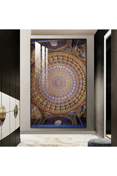 4gdran لوحة جدارية خشبية فاخرة مع برواز فضي و طبقة من الاكرليك الشفاف