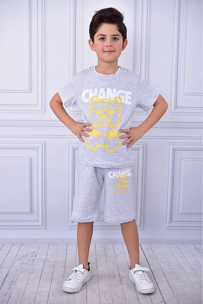 ruhaay Unisex Change Printed Children's Short-Sleeved Summer Shorts with Elastic Waist and Pockets Bottom Top Suit