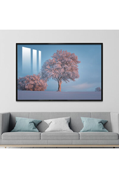 SND لوحة جدارية خشبية فاخرة مع برواز شامبين و طبقة من الاكرليك الشفاف